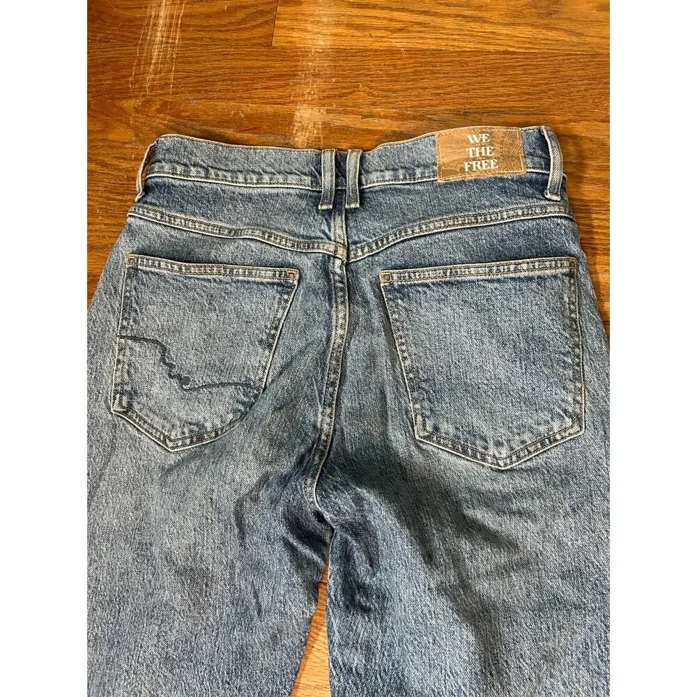 Free People We The Free Risk Taker High Rise Straight Jeans Mantra Size 28